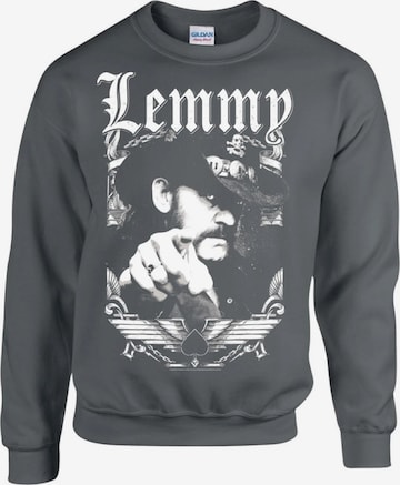Sweat-shirt 'Lemmy Kilmister Respect 1945-2015 Sweatshirt' Lemmy Kilmister en gris : devant