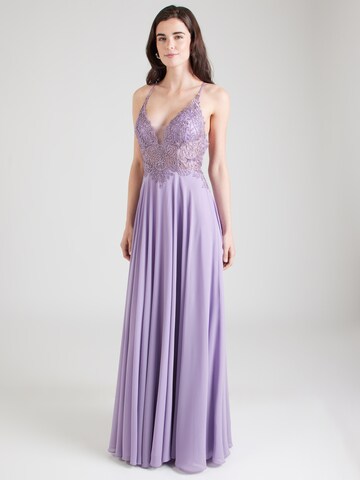 Robe de soirée mascara en violet : devant