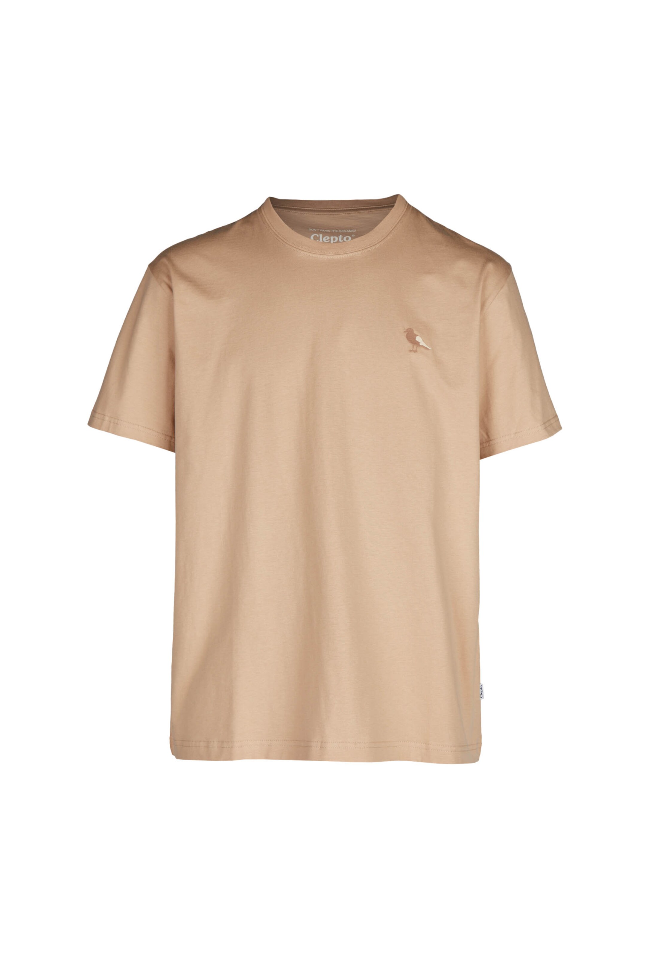 Cleptomanicx T-Shirt 'Embroidery Gull Mono' in Beige: Vorderseite