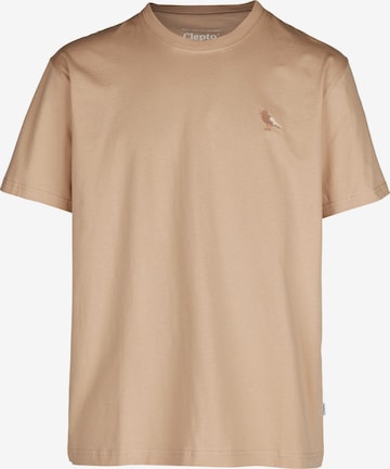 Cleptomanicx T-Shirt 'Embroidery Gull Mono' in Beige: predná strana