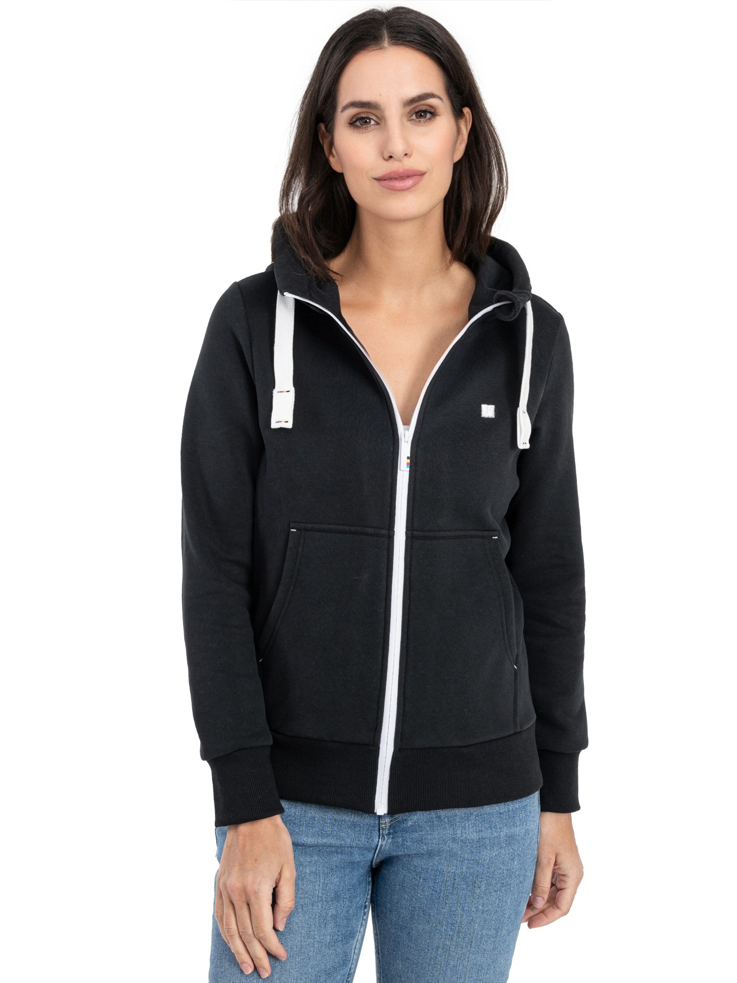 deproc Sweatvest 'FinjaCMYK II' in Zwart