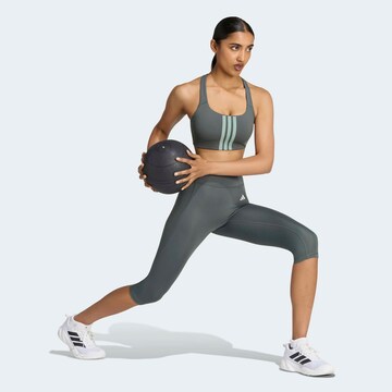 ADIDAS PERFORMANCE Skinny Workout Pants in Grey: front