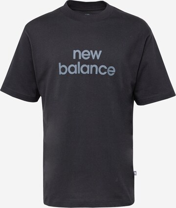 new balance Shirt 'Linear' in Zwart: voorkant