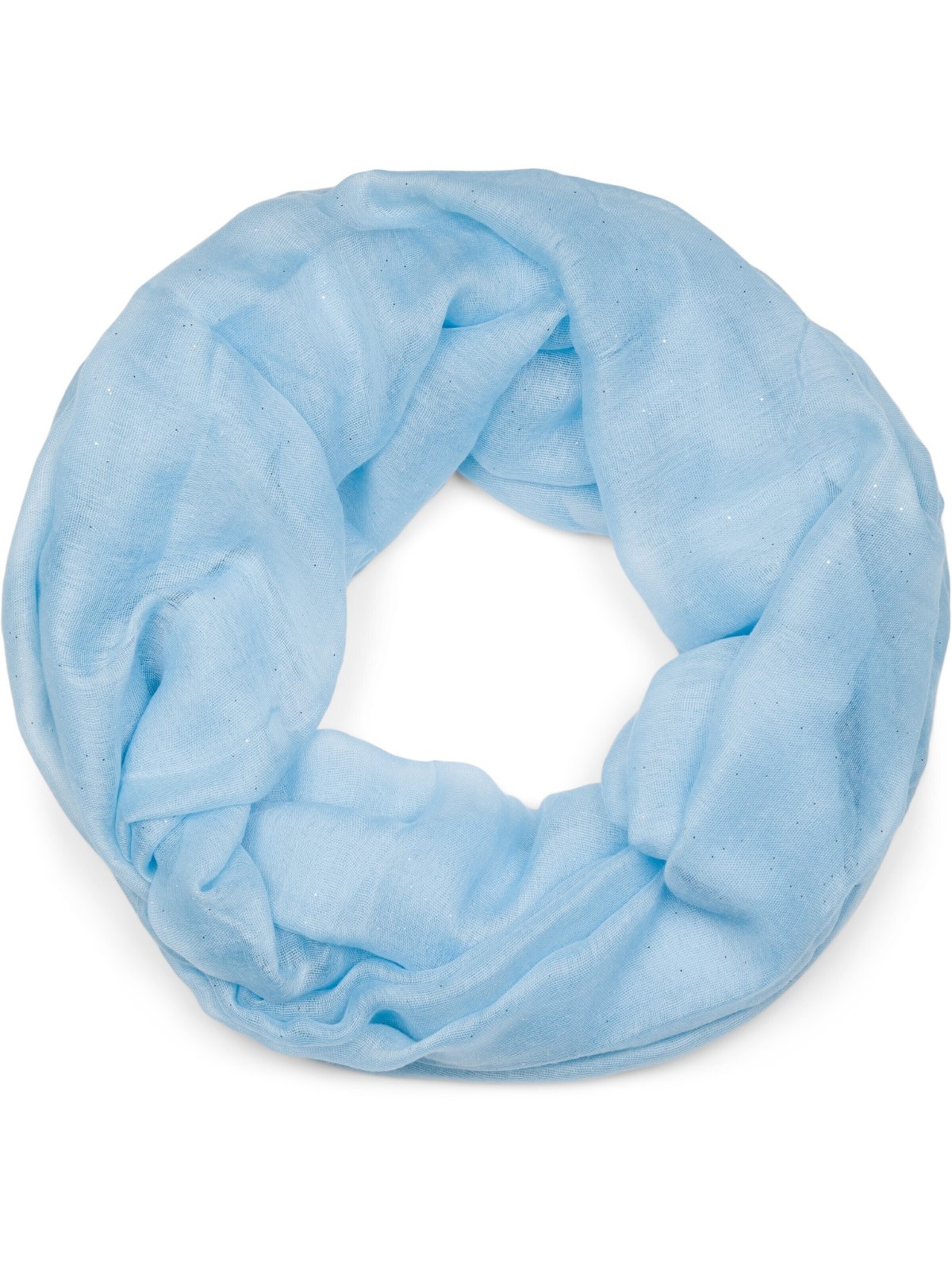 styleBREAKER Schlauchschal 'Loop mit Glitzer unifarben'‌‌‌‌‌‌‌‌‌‌ in Blau: Vorderseite