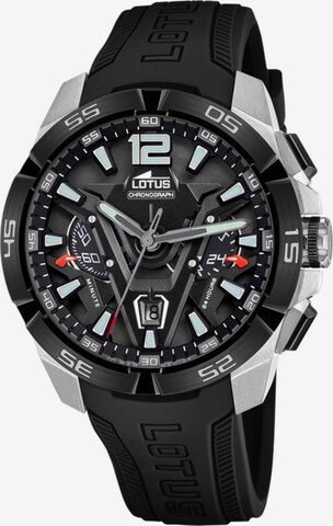 Montre à affichage analogique Lotus en noir : devant