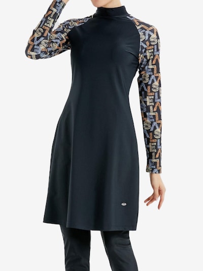 C&City Hijab Badeanzug in beige / blau / karamell / schwarz, Produktansicht