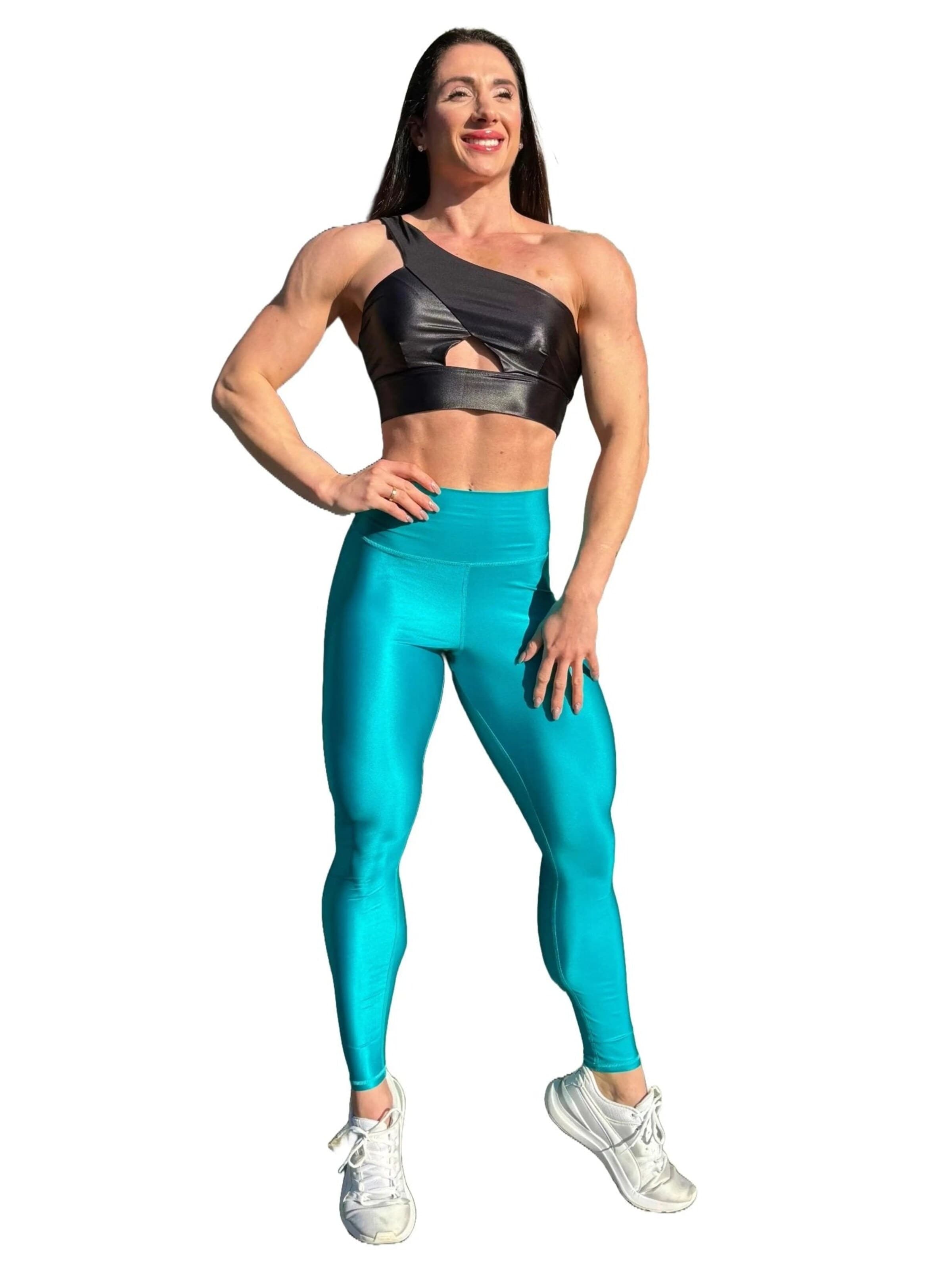 LUXFEEL Skinny Leggings 'High-Waist Pearl Shine Leggings' in Blue