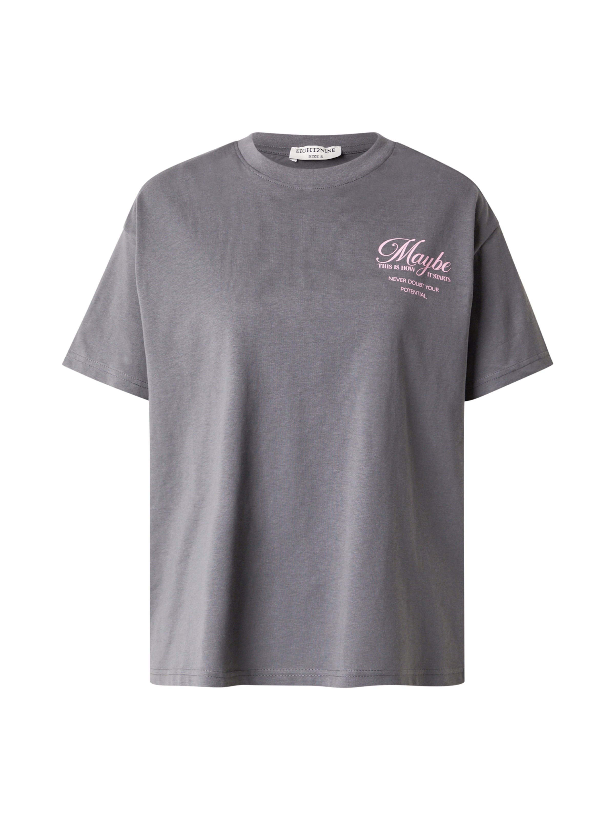 Eight2Nine Футболка оверсайз в Серый: спереди