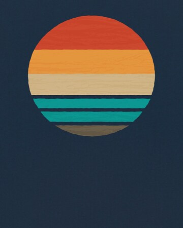 T-Shirt 'Retro Sunset Ocean' watabout.kids en bleu