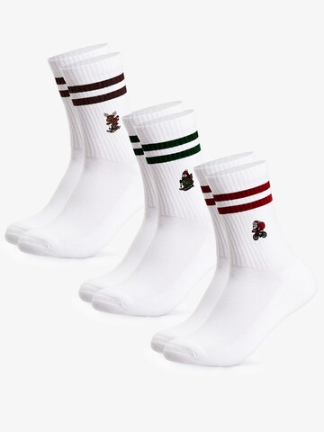 Occulto Athletic Socks 'Rudolph' in White: front
