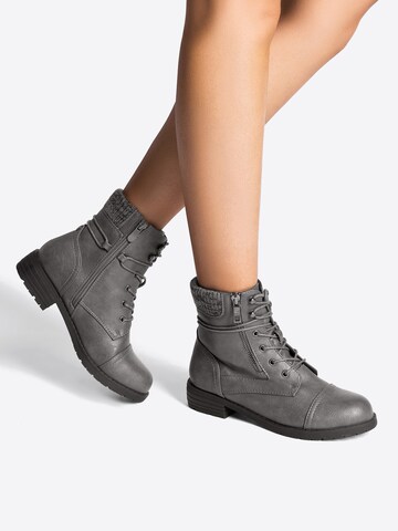 Dream Pairs Lace-Up Ankle Boots in Grey