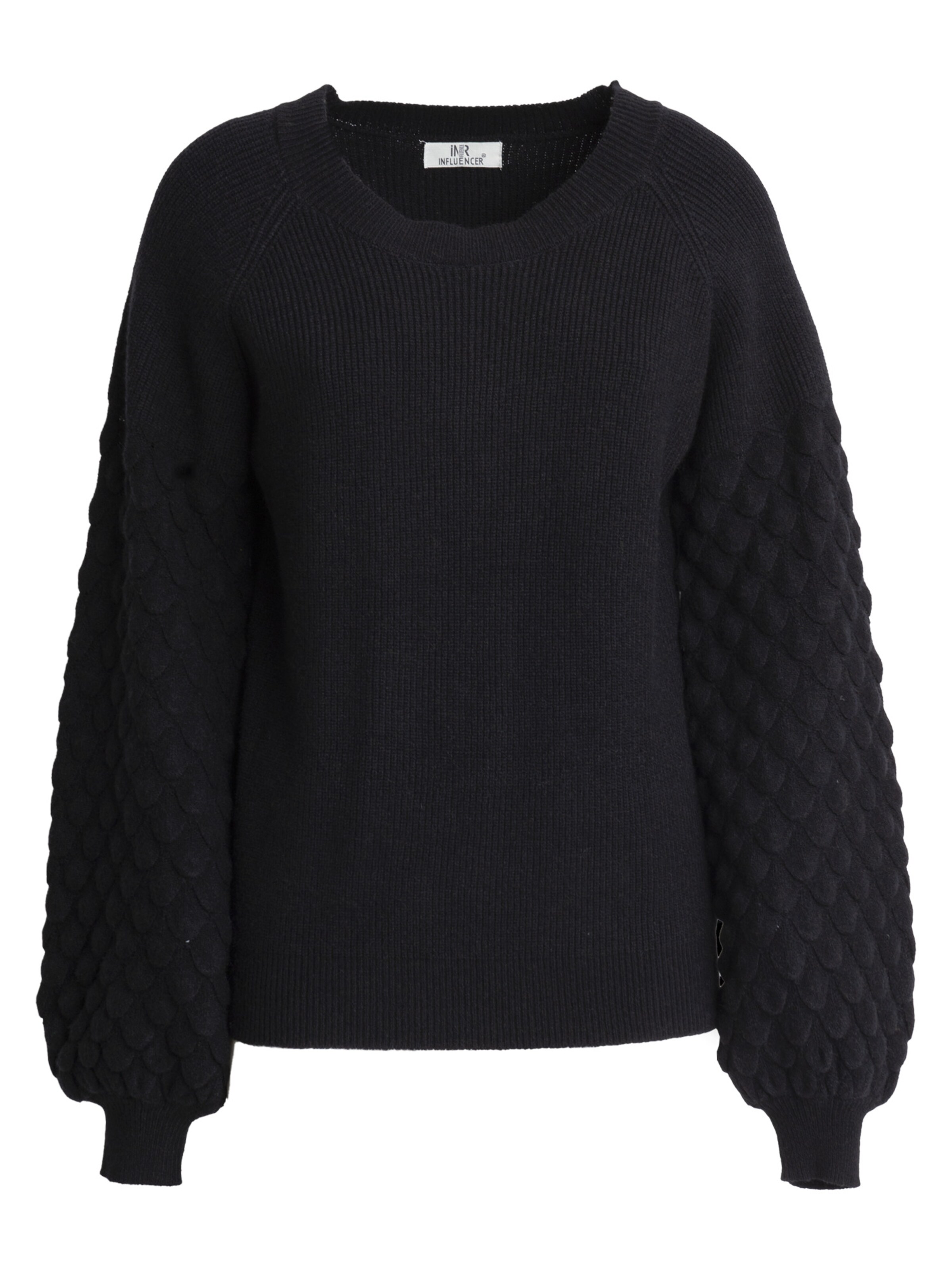 Influencer Pullover in Schwarz: Vorderseite