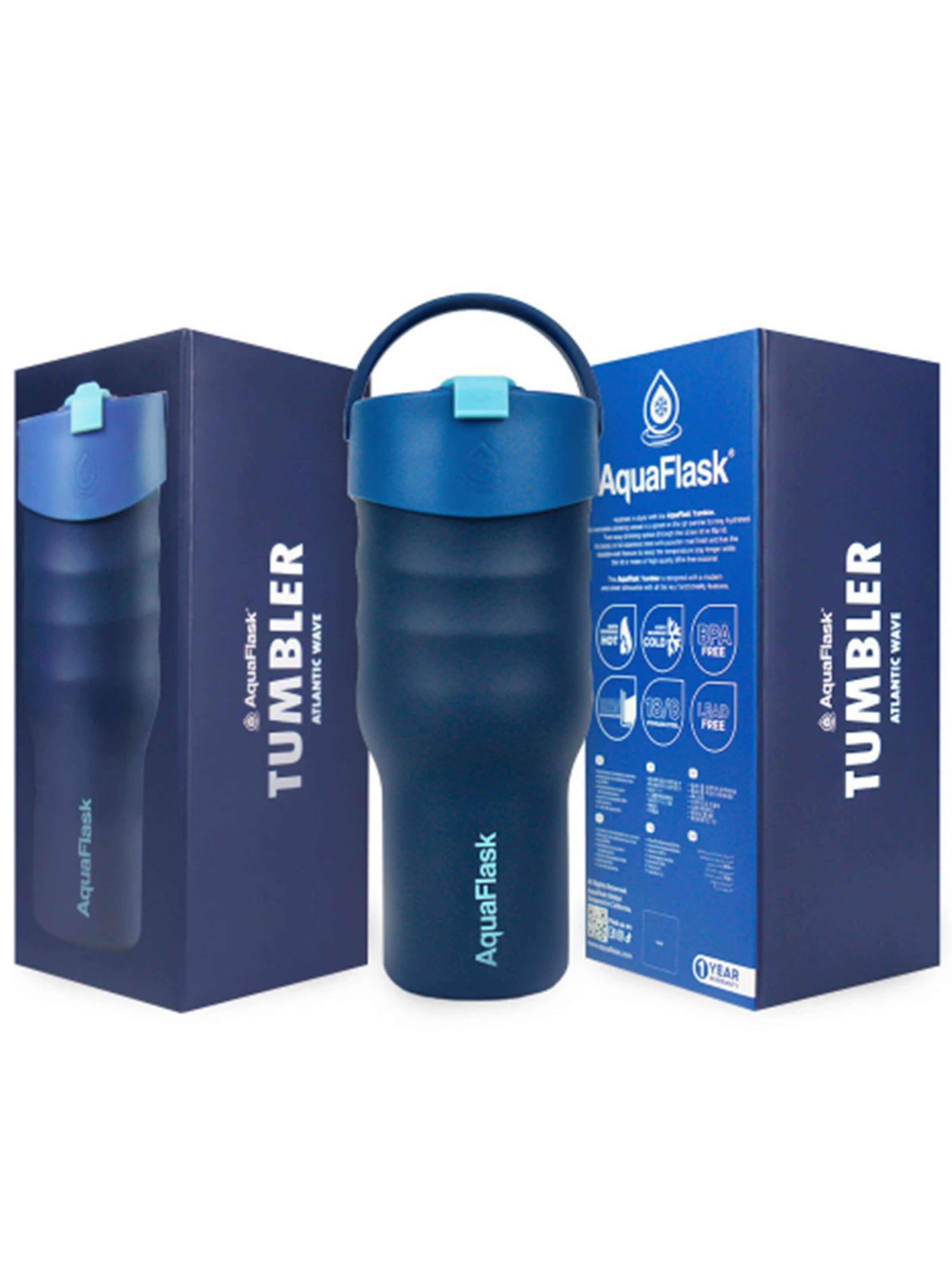 AquaFlask Láhev na vodu 'AquaFlask Termoláhev TUMBLER 887 ml' – modrá