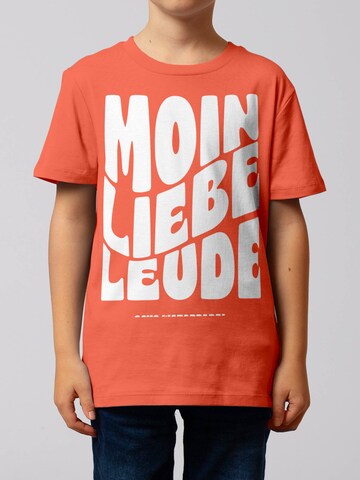 watabout.kids T-Shirt 'Moin liebe Leude' in Orange: Vorderseite