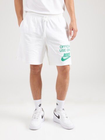 Nike Sportswear Loose fit Trousers 'CLUB OFFICIAL' in White: front