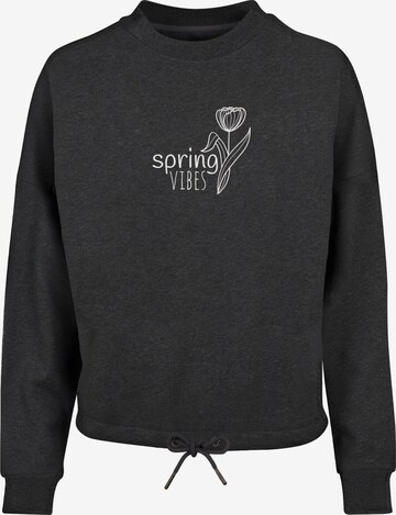 Merchcode Sweatshirt 'Spring-Vibes' in Grijs: voorkant