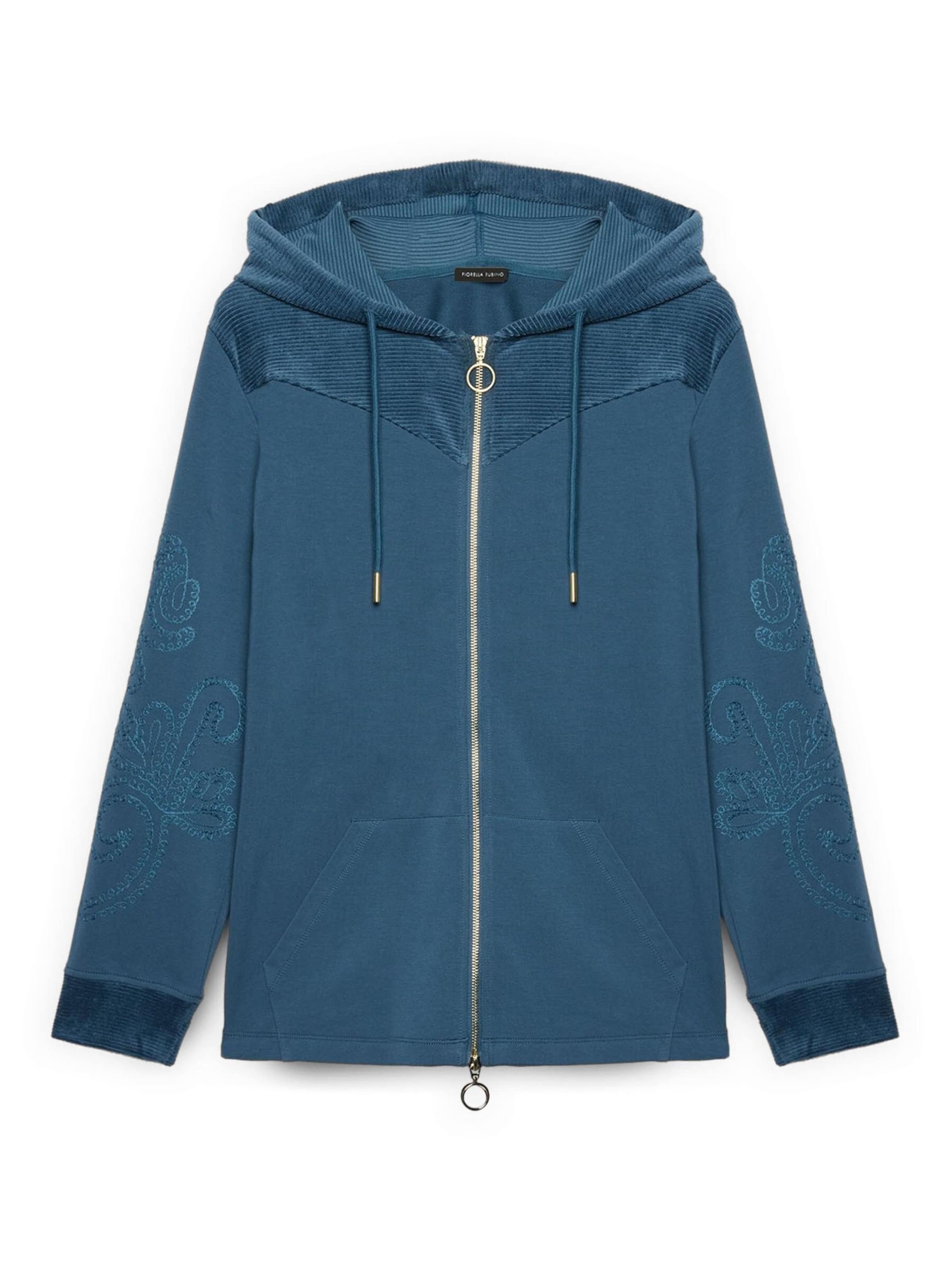 Fiorella Rubino Sweatvest in Blauw: voorkant