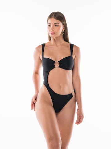 Acuarela Brand Bandeau Swimsuit 'Sirena' in Black