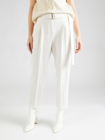 BOSS Regular Pleat-front trousers 'Tapiah' in White: front