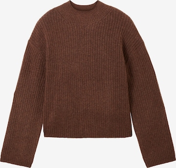 TOM TAILOR DENIM Sweter w kolorze brązowy: przód