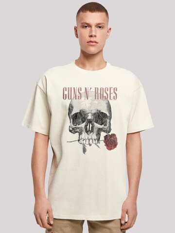 F4NT4STIC Shirt 'Guns 'n' Roses Flower Skull Rock Musik Band' in Beige: front