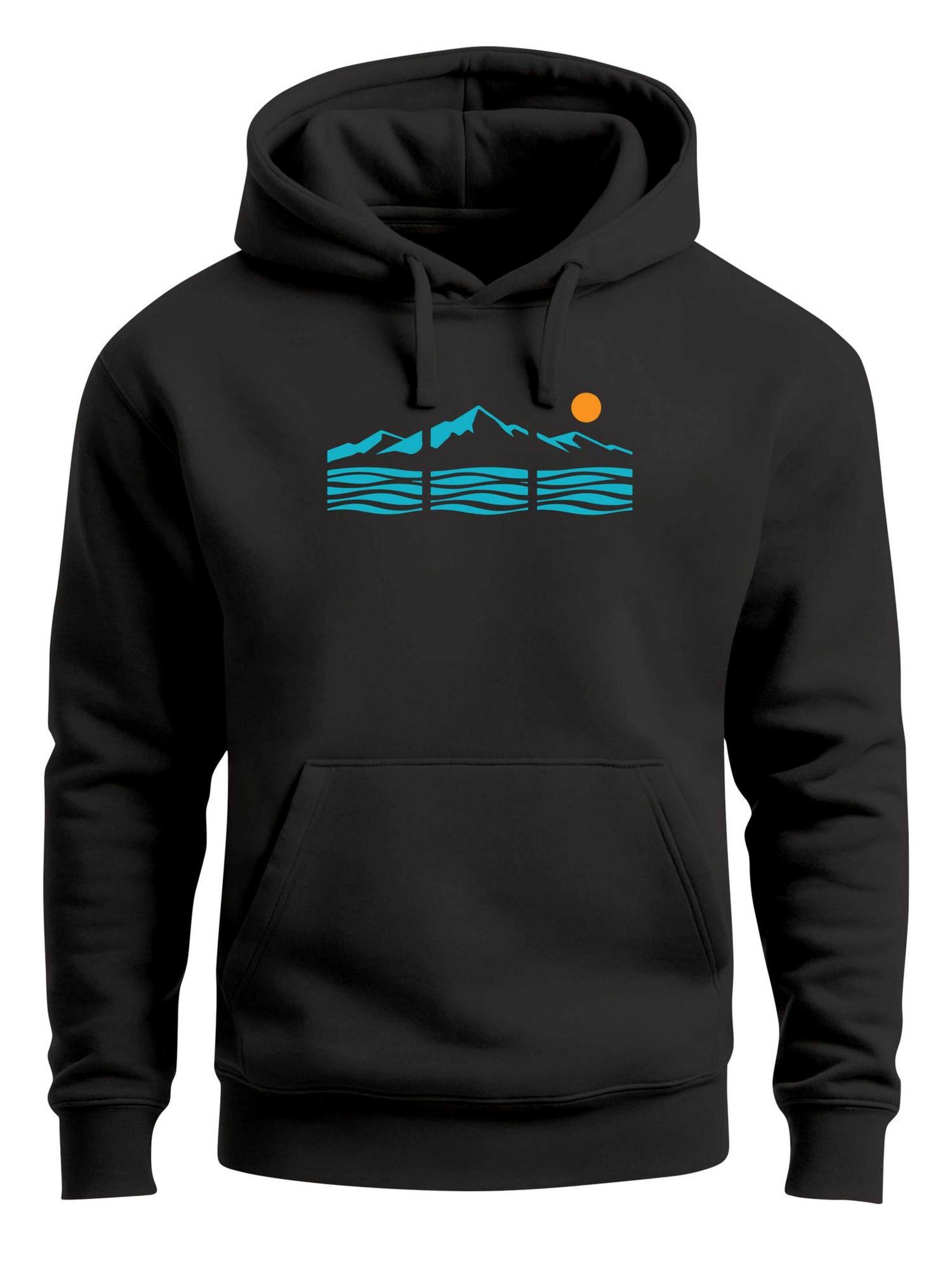 Neverless Sweatshirt 'Blue Mountain' in Black: front