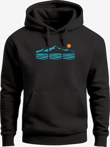 Neverless Sweatshirt 'Blue Mountain' in Schwarz: Vorderseite