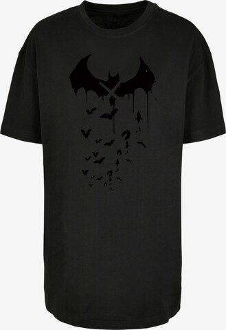 F4NT4STIC Oversized Shirt 'DC Comics Batman Arkham Bats X Drip' in Black: front