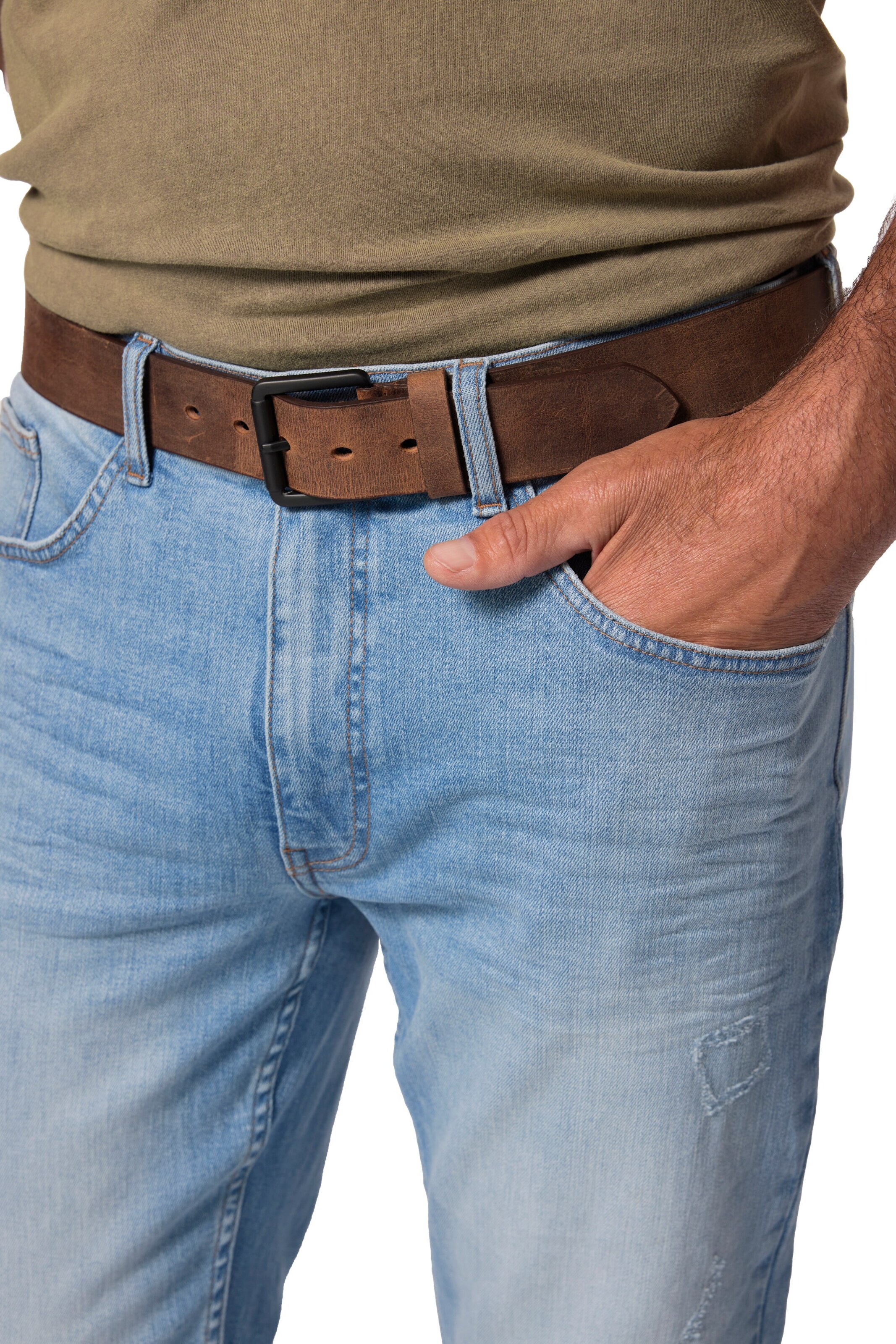 Ceinture JP1880 en marron : devant