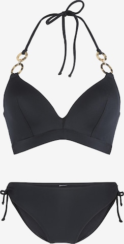 LingaDore Triangel Bikini in Zwart: voorkant
