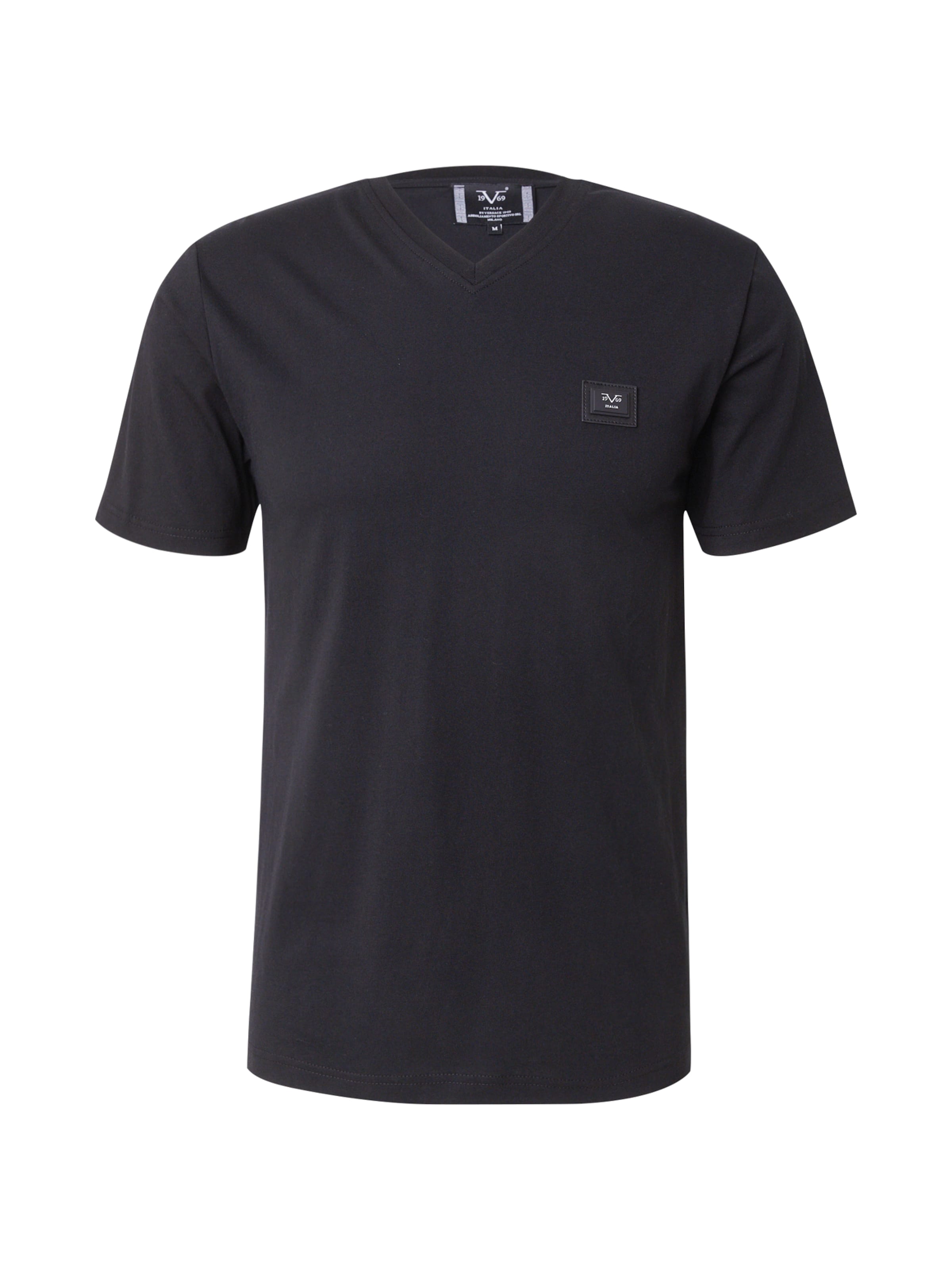 19V69 ITALIA Тениска 'Toni MP' в черно: отпред