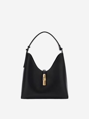 FURLA - Bolso de hombro 'Furla Sac Bandoulière M Goccia Cuir Noir' en negro: frente