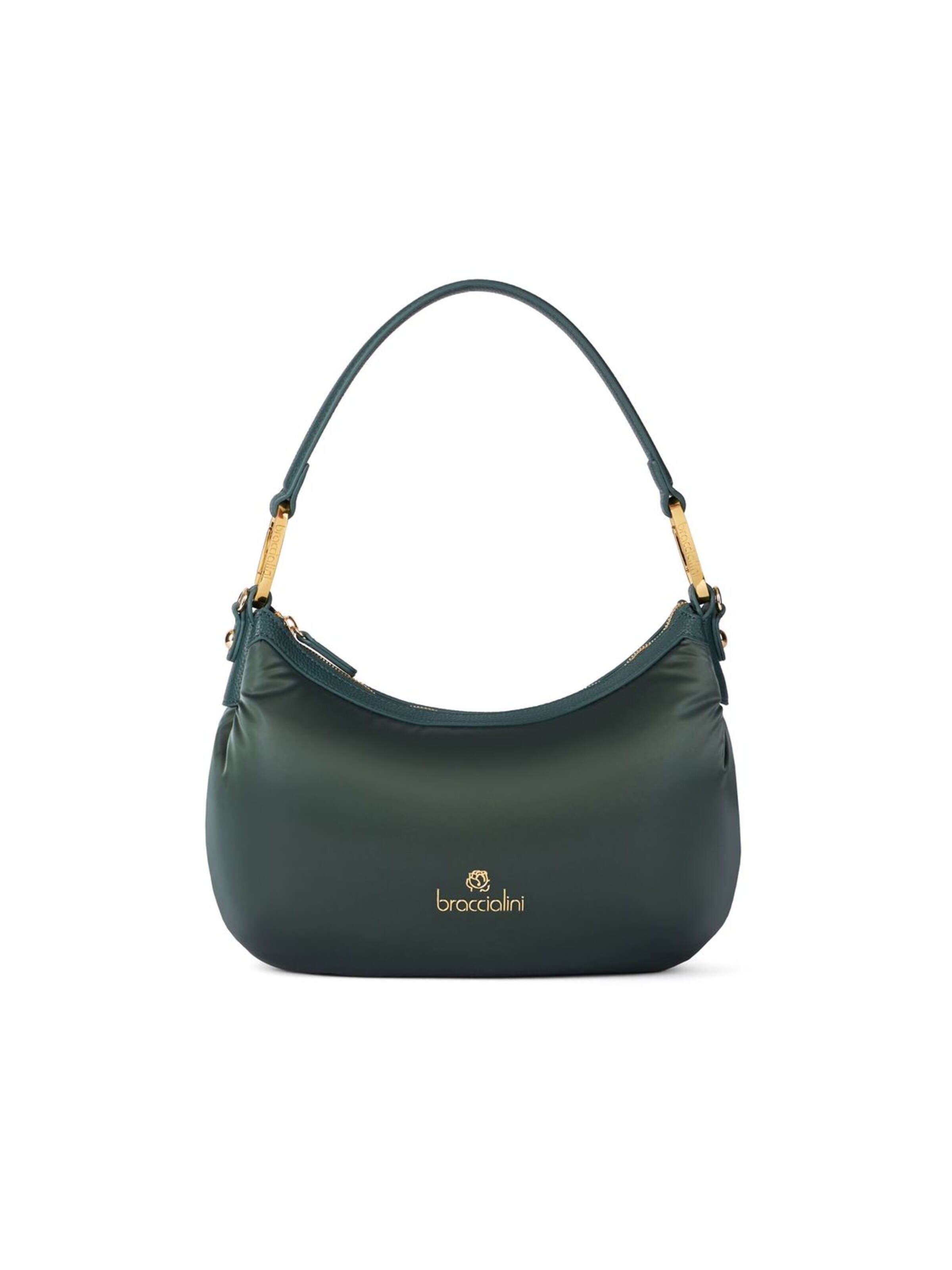 Borsa a spalla 'Beth Puffy' di Braccialini in verde: frontale