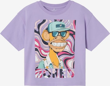 T-Shirt 'Bored Ape' NAME IT en violet : devant