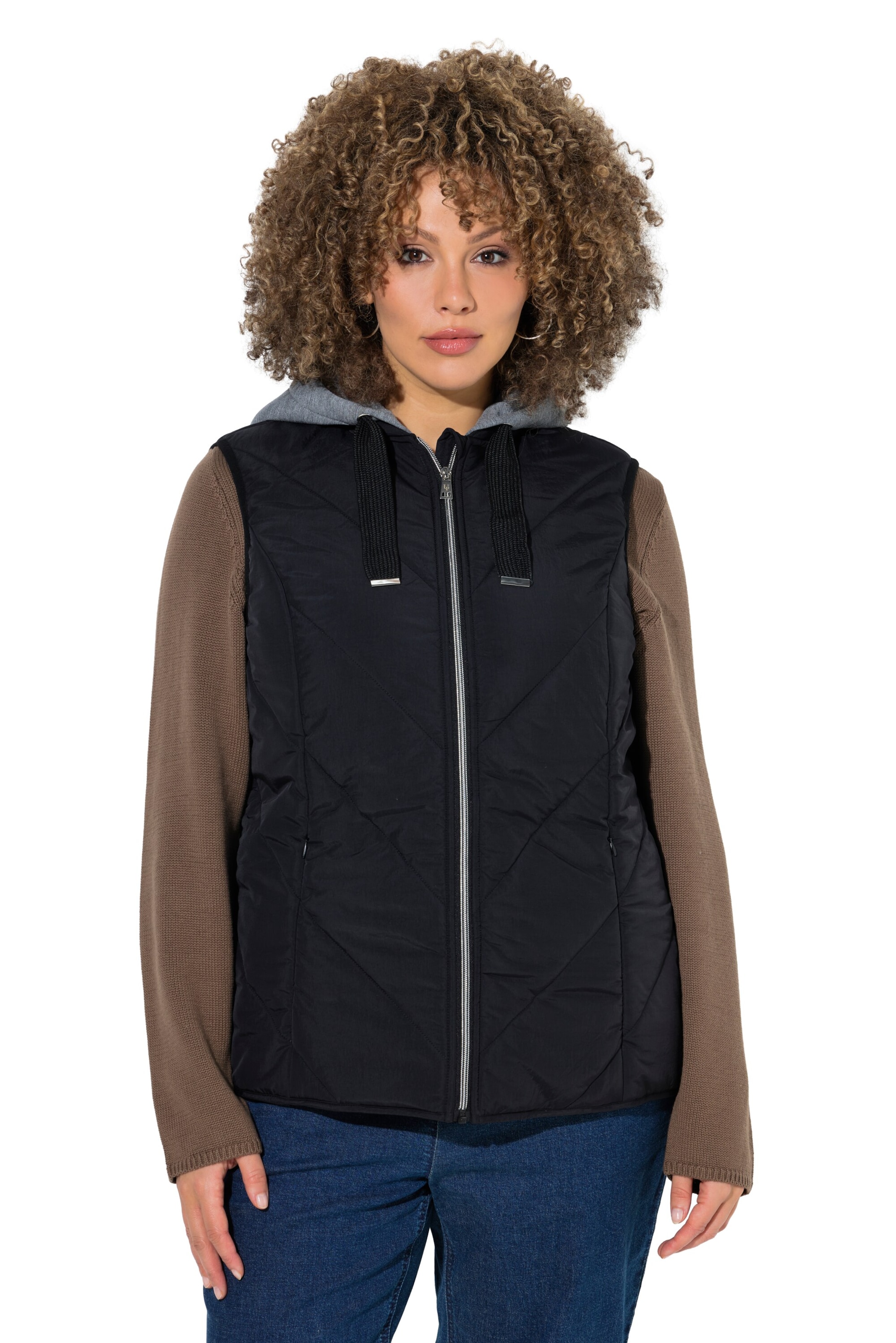 Ulla Popken Vest in Black: front