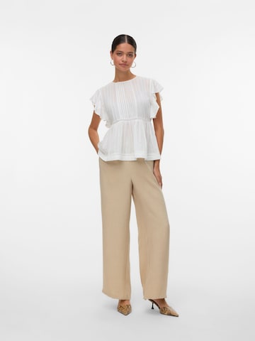 VERO MODA Wide leg Pleat-front trousers 'VMMelaney' in Grey