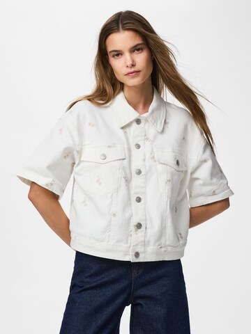 PIECES Bluse 'PCVIOLET' i hvid: forside