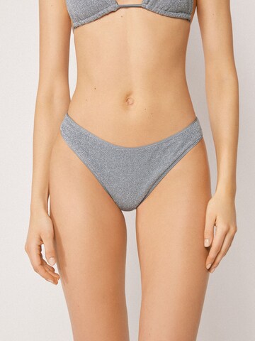 CALZEDONIA Bikini Bottoms 'Metallic Glow' in Grey: front