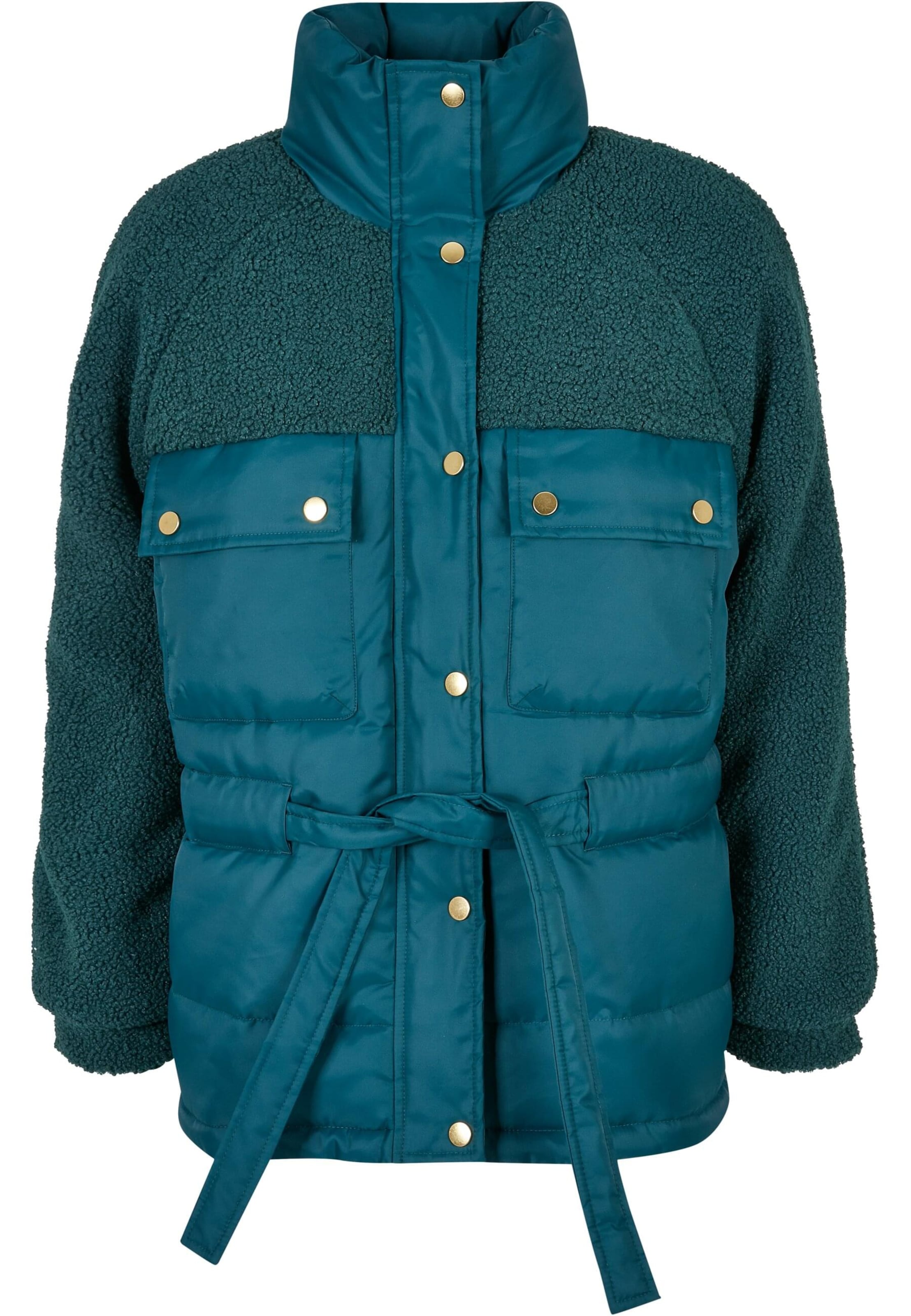 Urban Classics Winterjas in Groen: voorkant
