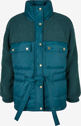 Urban Classics Winterjas in Groen: voorkant