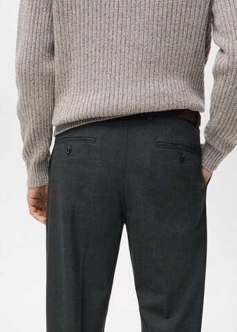 MANGO MAN Regular Pleated Pants 'Atlas' in Grey