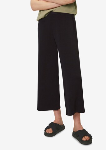 Marc O'Polo Wide leg Broek in Zwart: voorkant