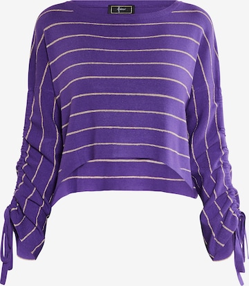 Pull-over faina en violet : devant