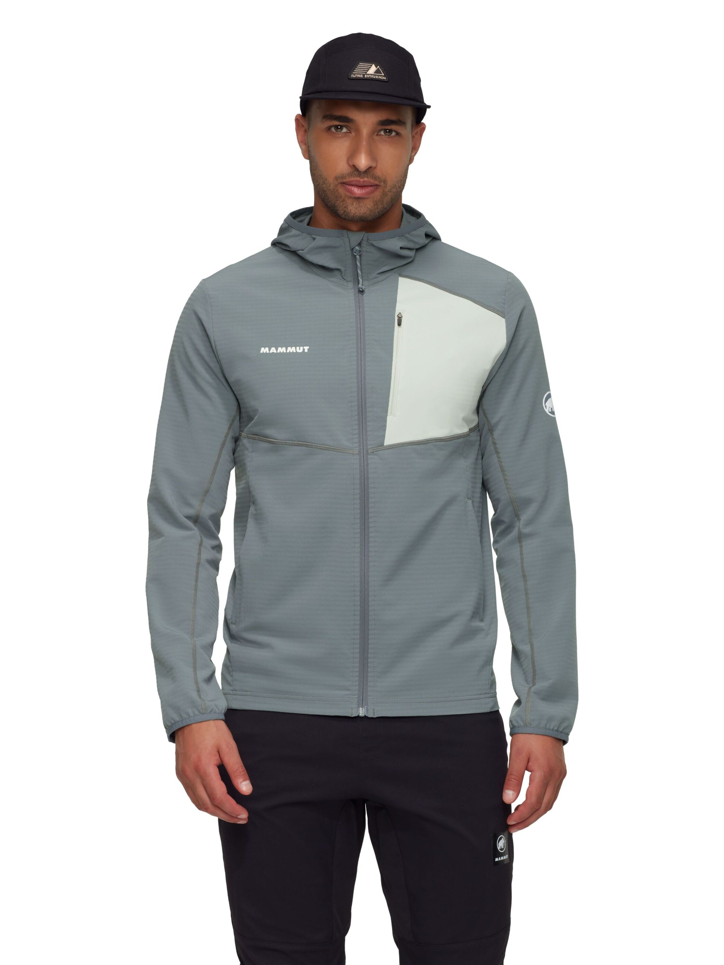 MAMMUT Athletic Fleece Jacket 'Madris Light' in Grey: front