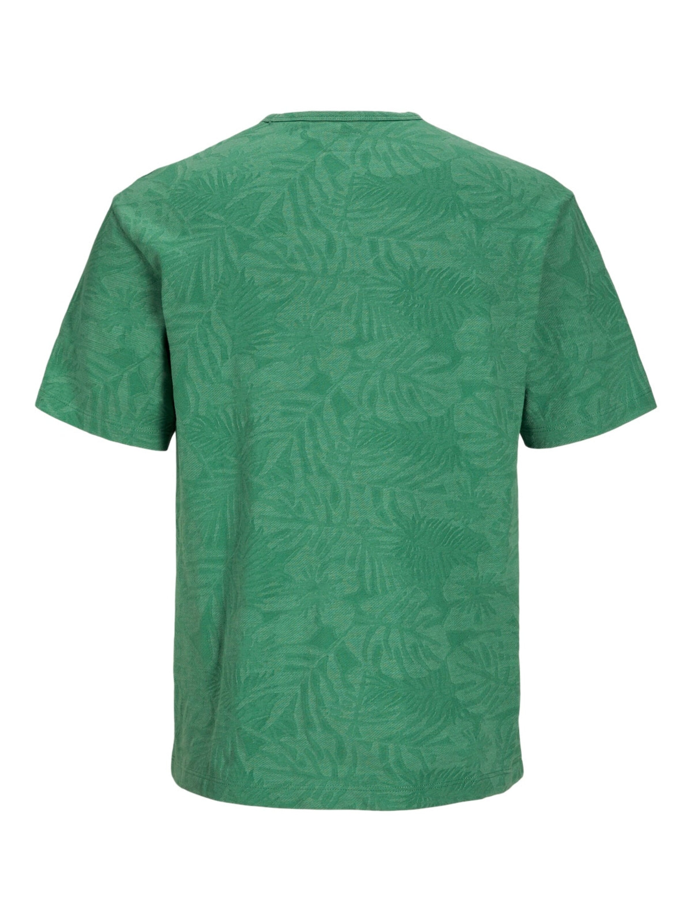 JACK & JONES Shirt 'JPRBLUNAEL SS TEE BOTTLE GREEN' in Groen