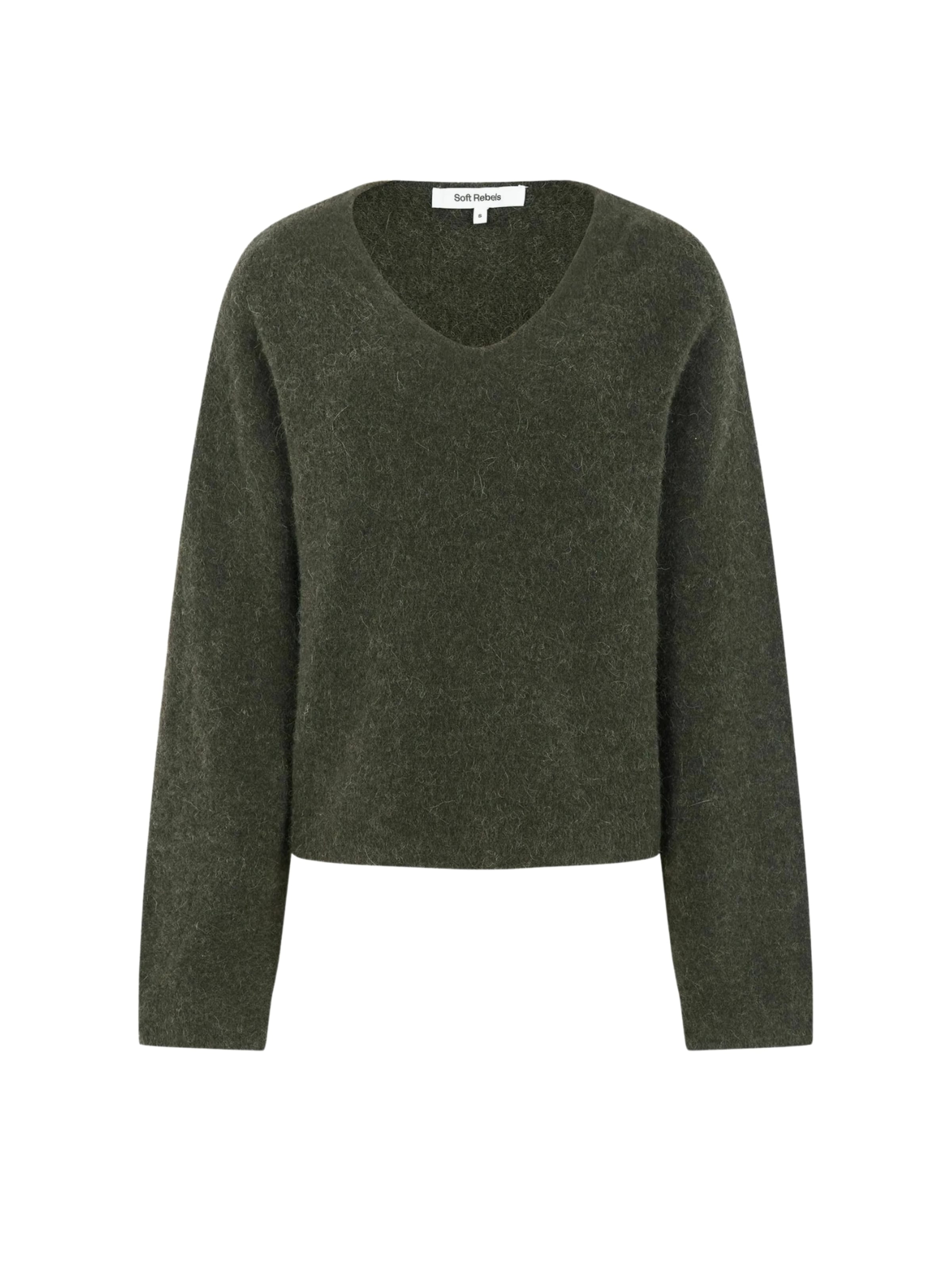 Soft Rebels Pulóver 'SRAllison' - zöld: elől