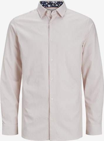 JACK & JONES Regular fit Button Up Shirt in Beige: front