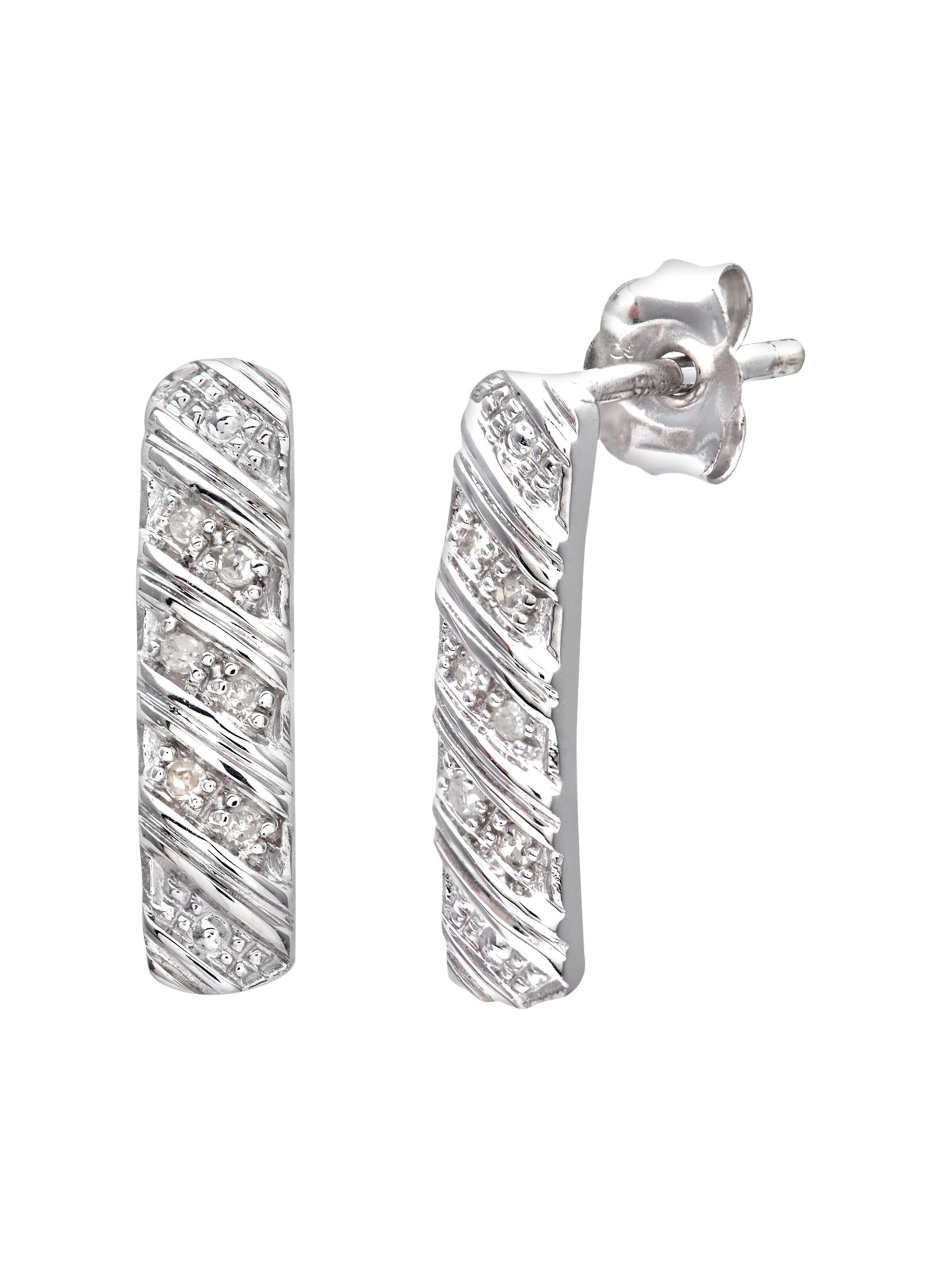 DIAMANT LETERNEL Earrings 'Ohrringe aus 375 Weißgold mit 0.05 Karat Diamant' in One size in Silver, Item view