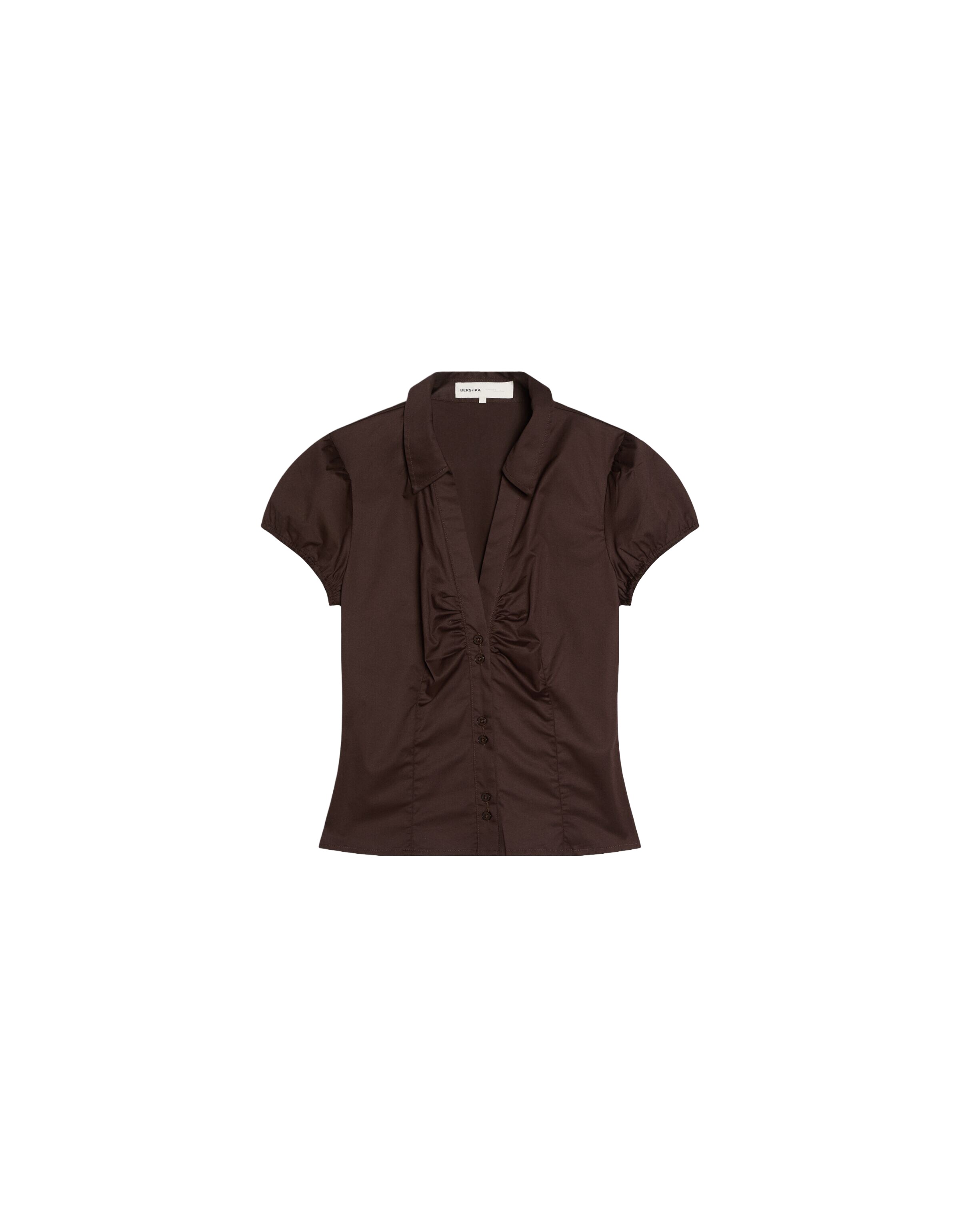 Bershka Blouse 'CAMISA  ESPALDA' in Brown: front