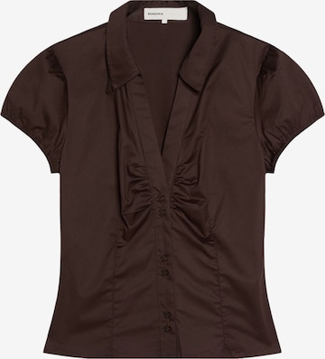 Bershka Blouse 'CAMISA ESPALDA' in Brown: front
